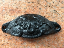 Drawer handle , door handle, furniture hardware, with beautiful motif, antique iron, black